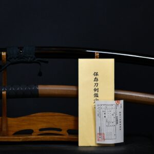 Nihonto katana in koshirae and shirasaya "Sue-Bizen School" with NBTHK Hozon certificate