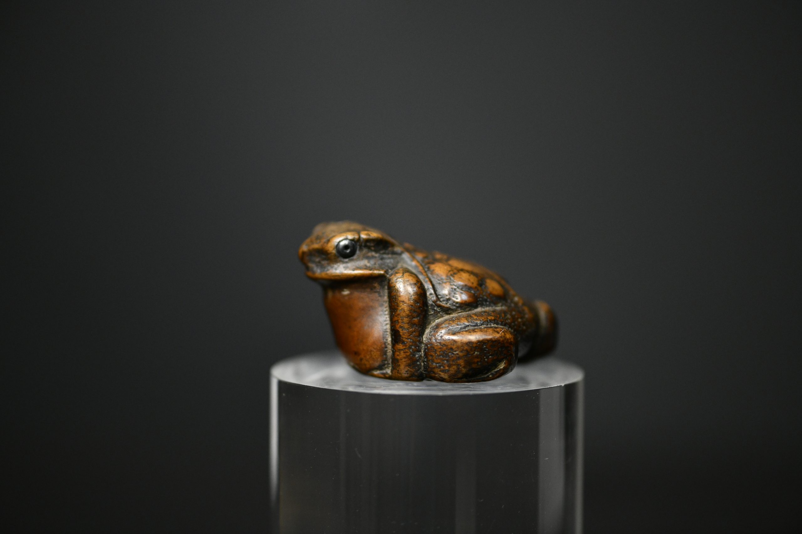 toad netsuke wood
