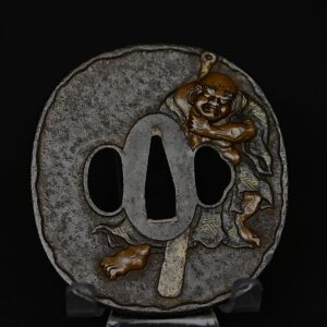 Marugata iron tsuba deity NBTHK hozon