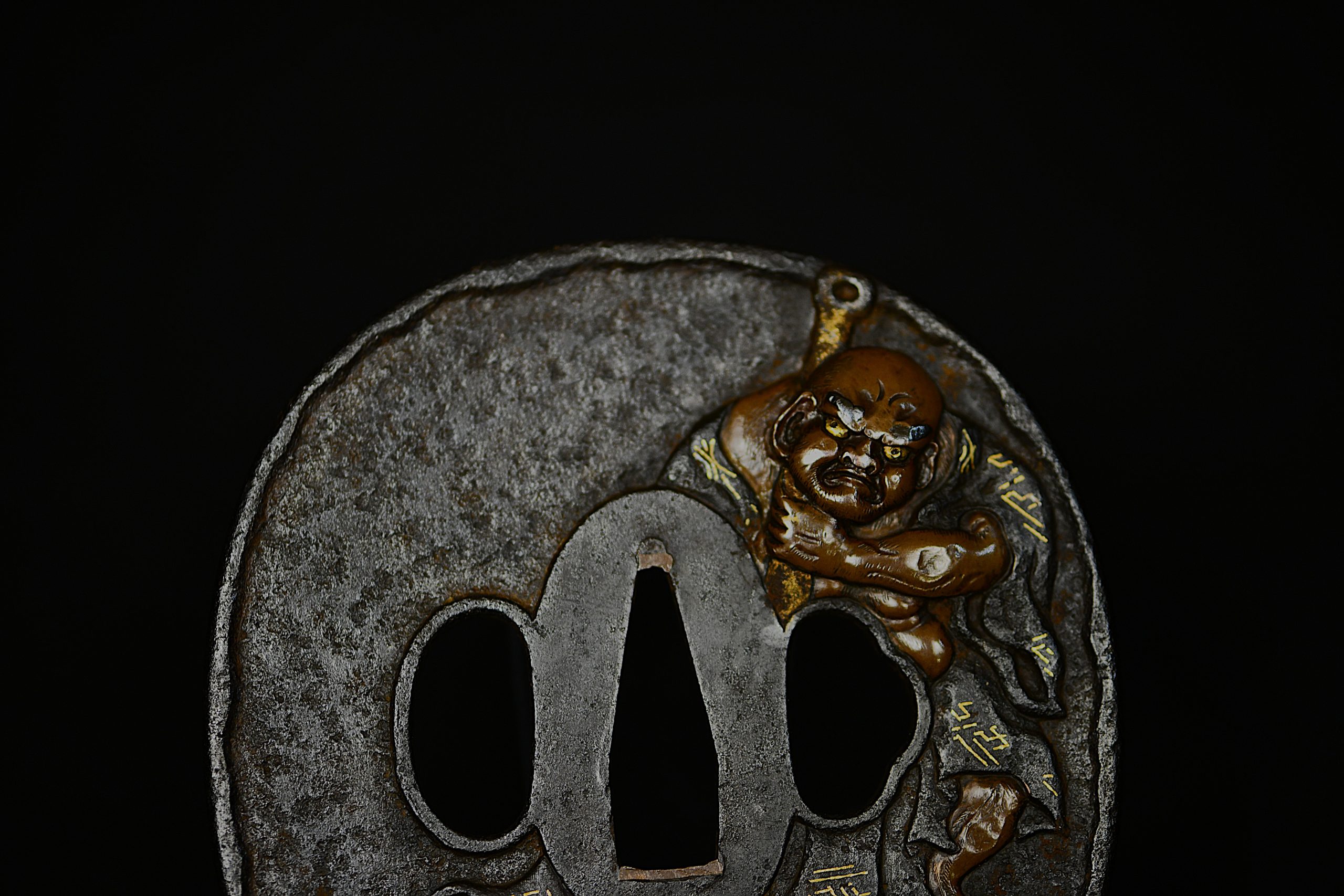 Marugata iron tsuba deity NBTHK hozon