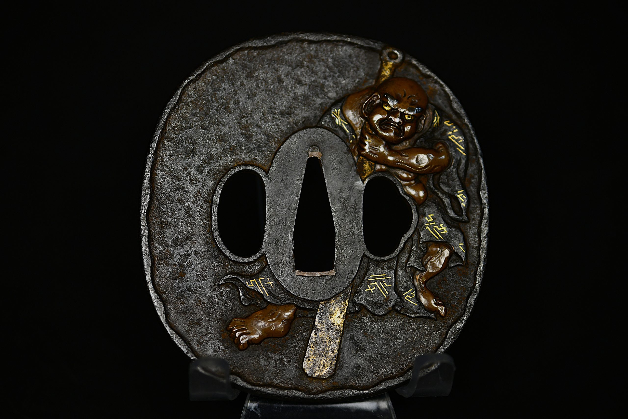Marugata iron tsuba deity NBTHK hozon