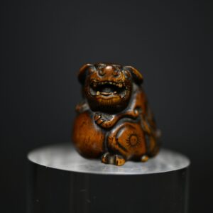 Netsuke shishi wood III