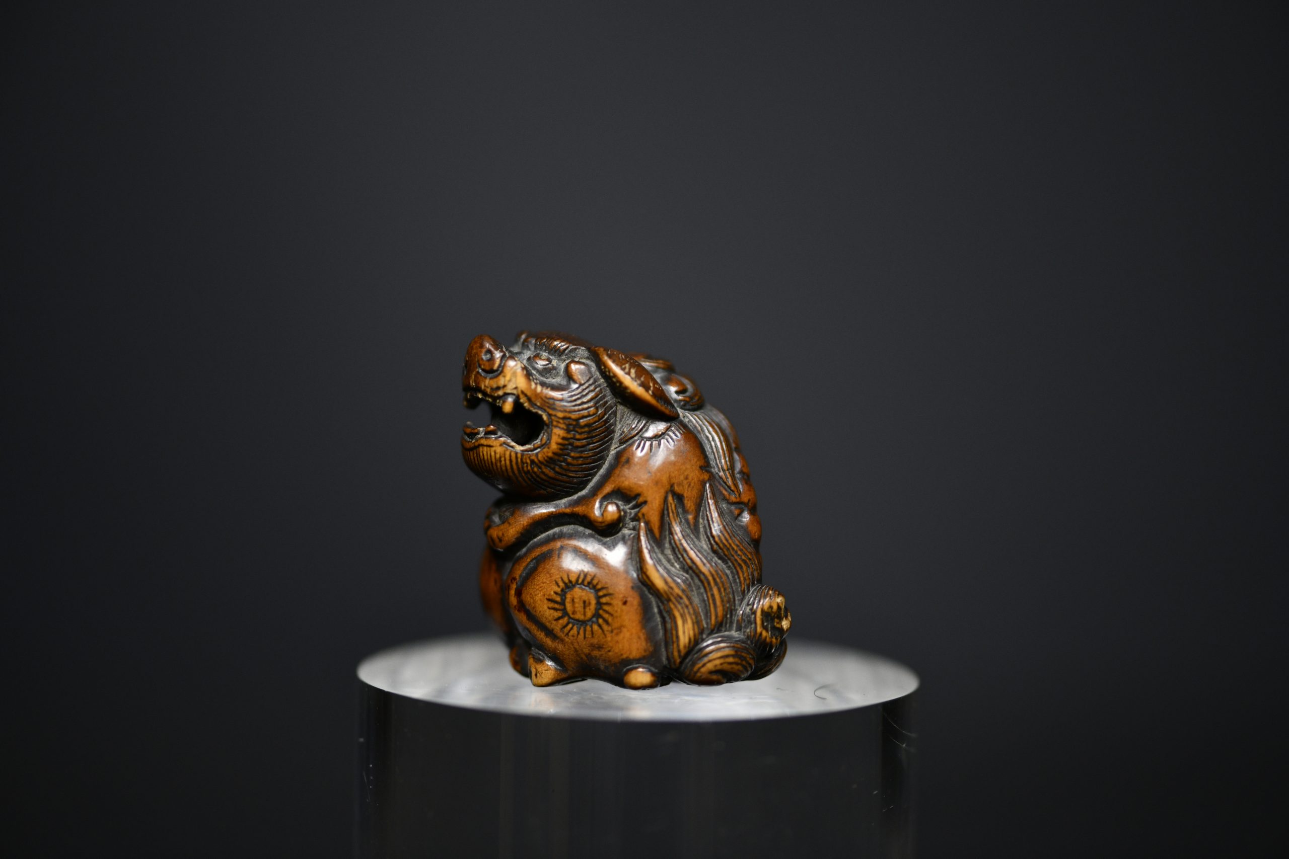 Netsuke shishi wood III