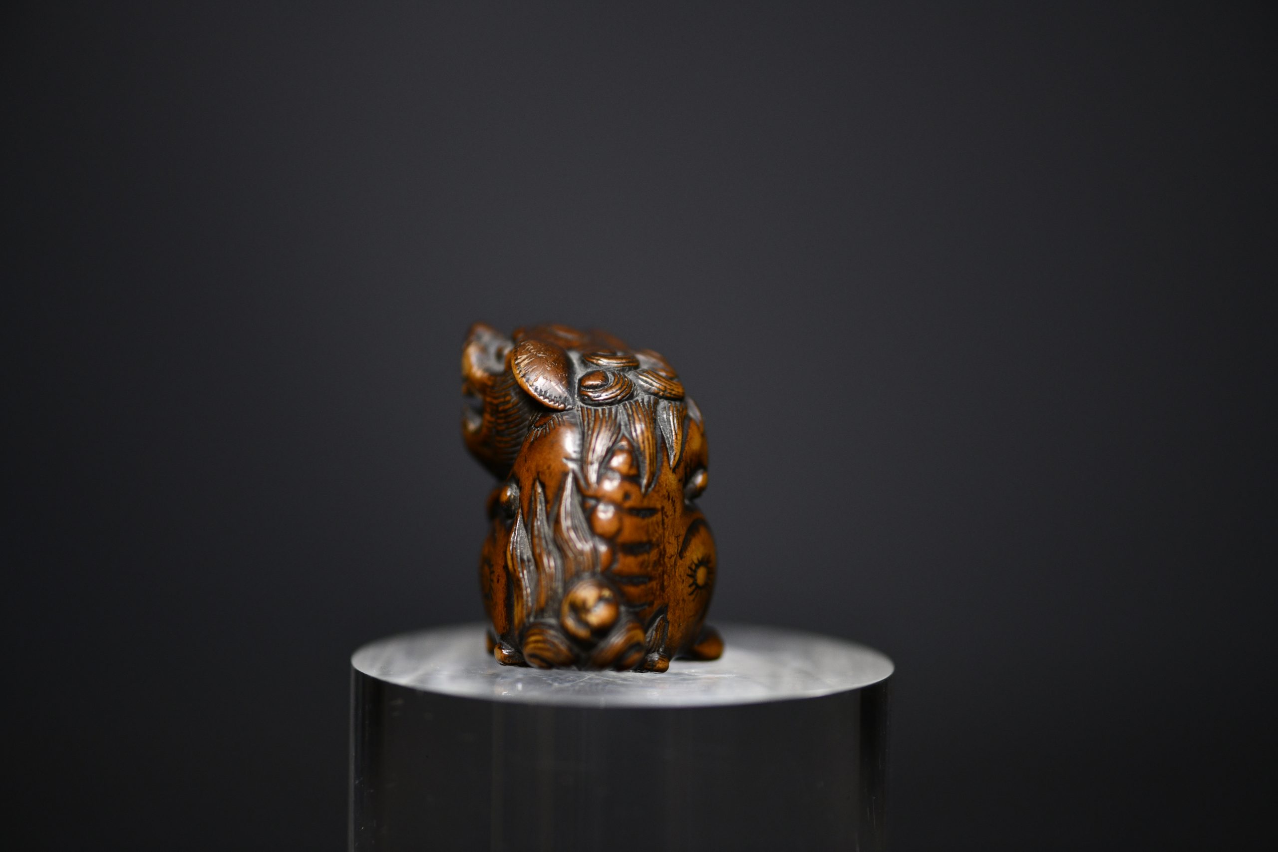 Netsuke shishi wood III