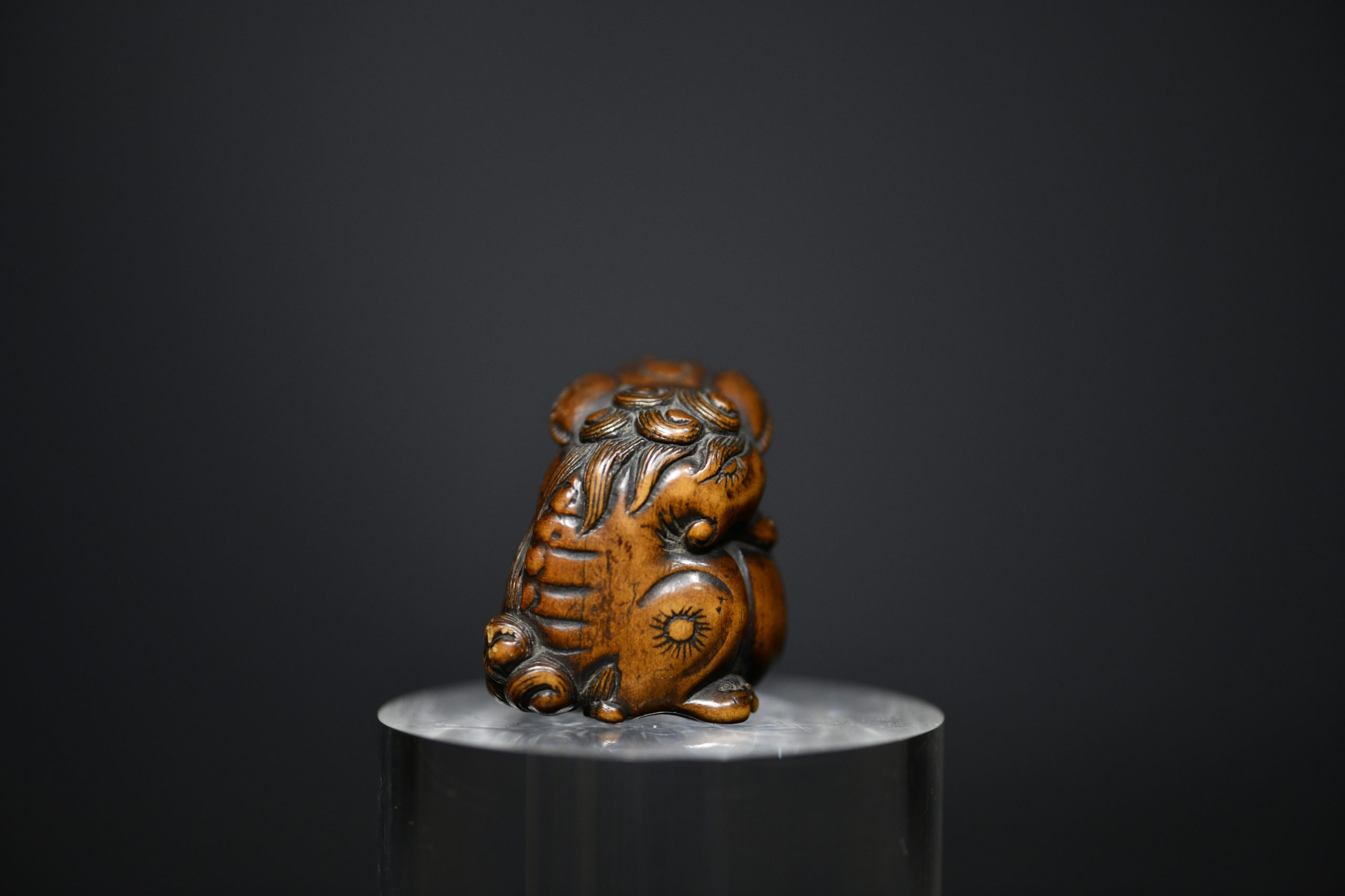 Netsuke shishi wood III