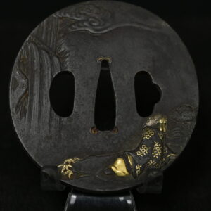 Iron Marugata Tsuba Sennin
