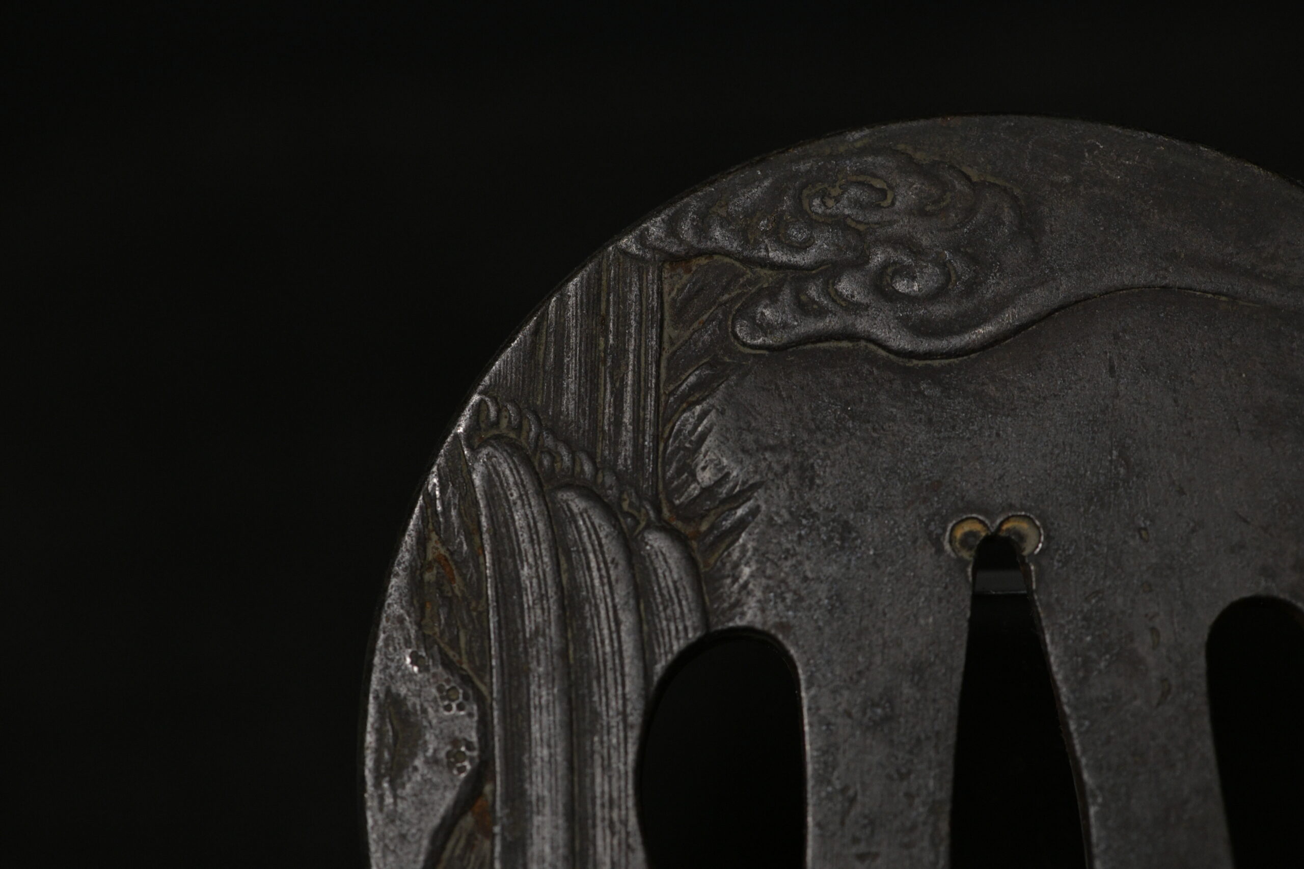 Iron Marugata Tsuba Sennin