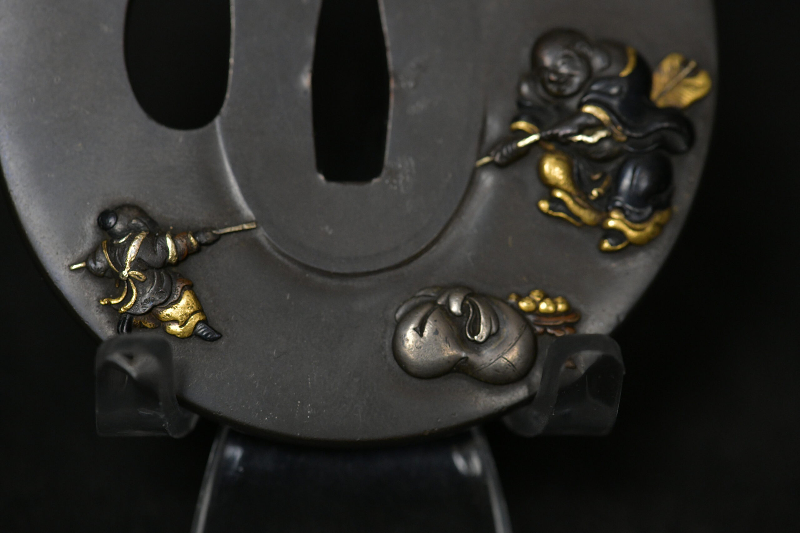 Marugata Shibuichi Hotei Tsuba