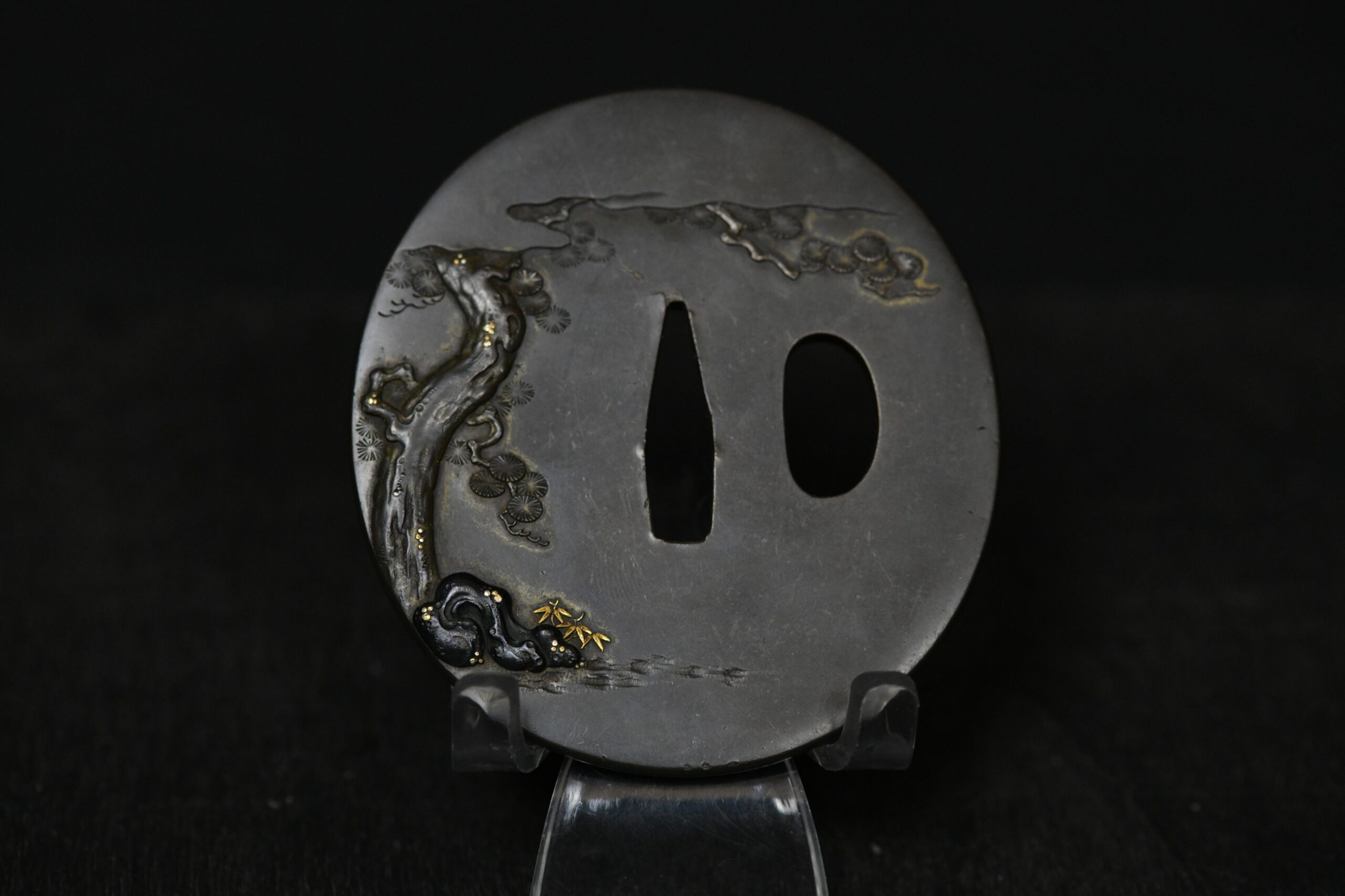 Marugata Shibuichi Hotei Tsuba
