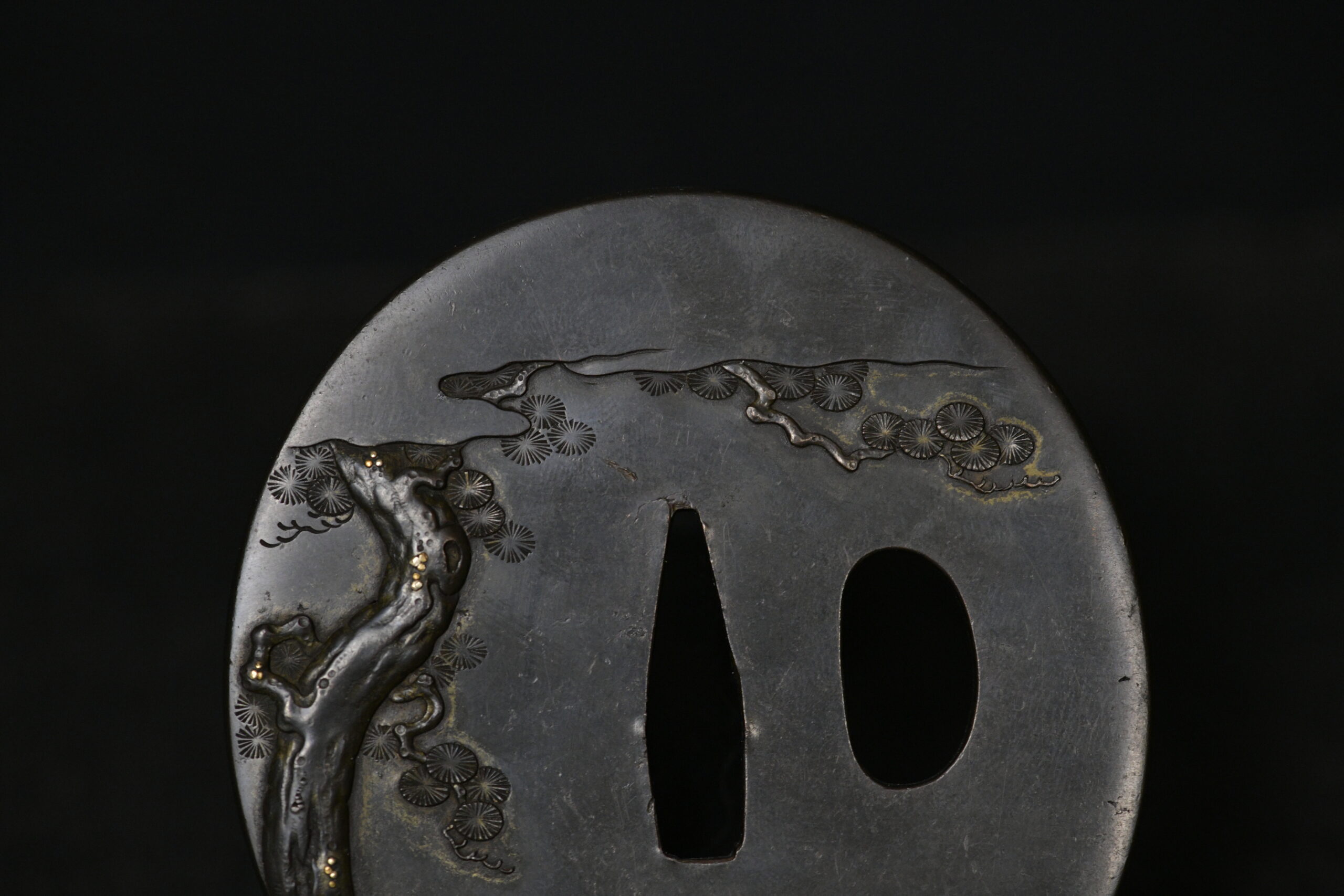 Marugata Shibuichi Hotei Tsuba