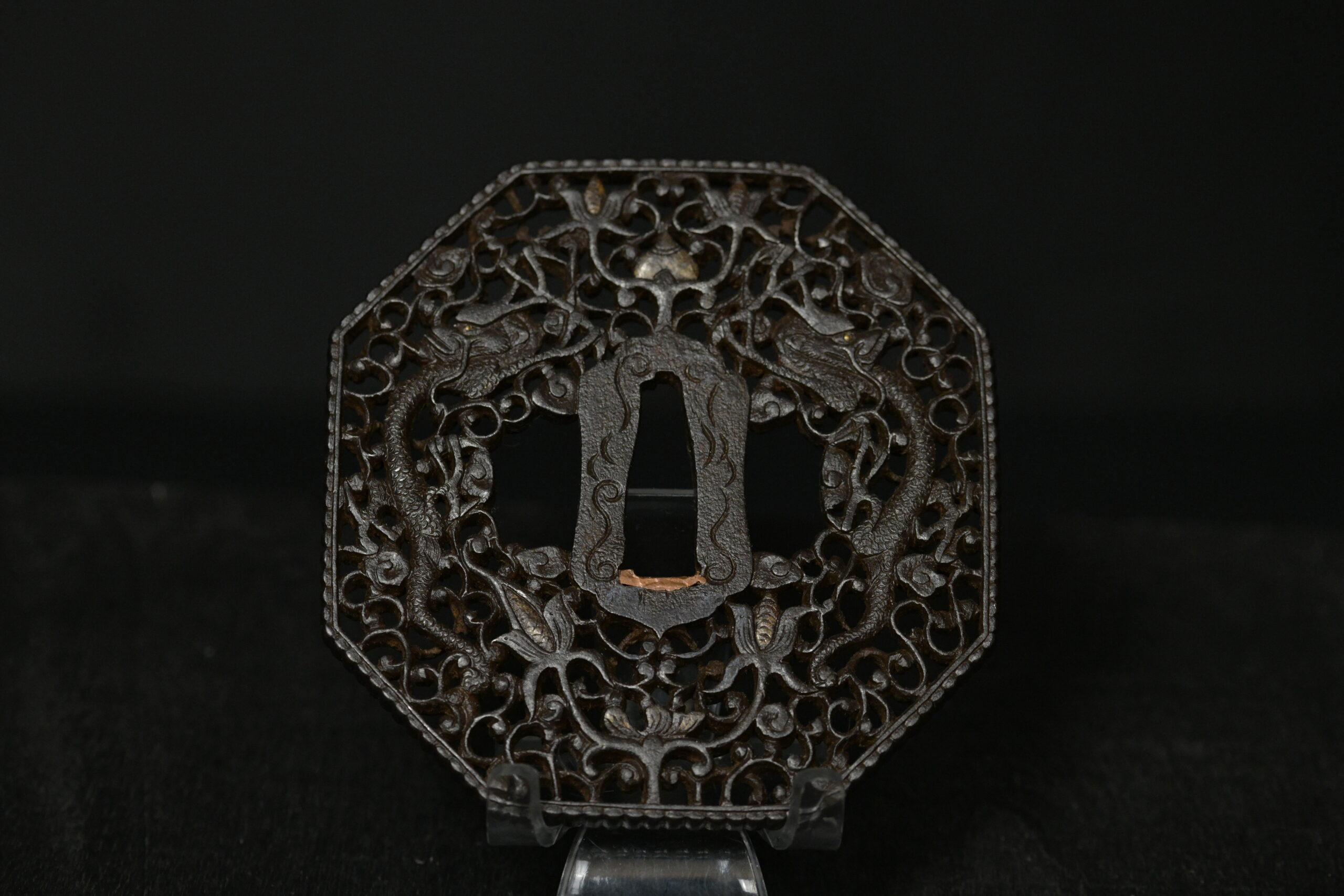 Octogonal iron nanban tsuba - Image 9