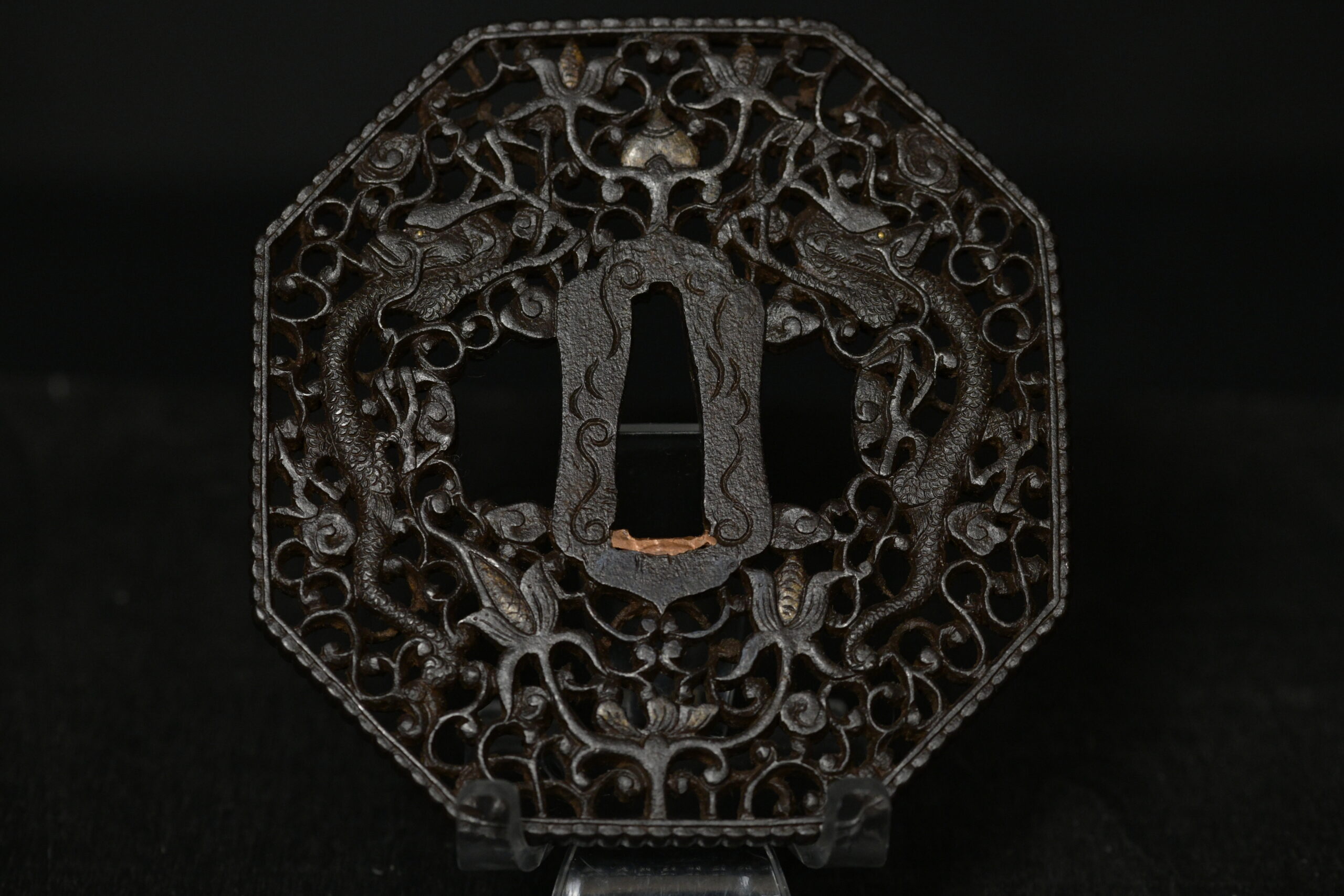 Octogonal iron nanban tsuba