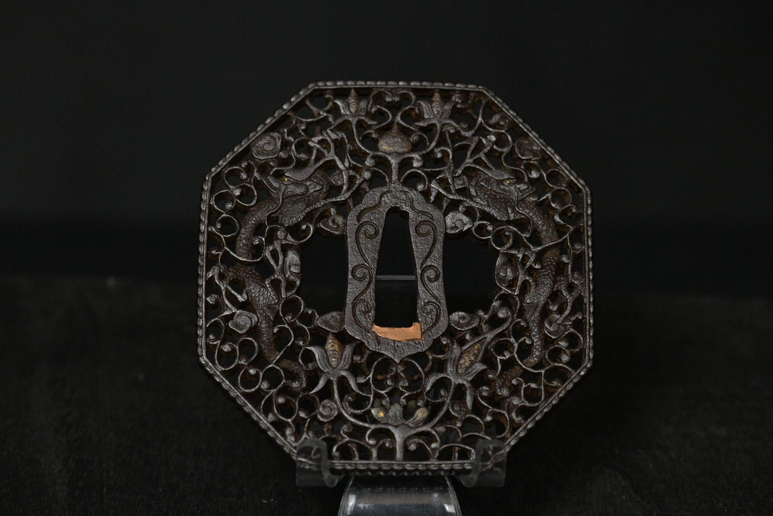 Octogonal iron nanban tsuba