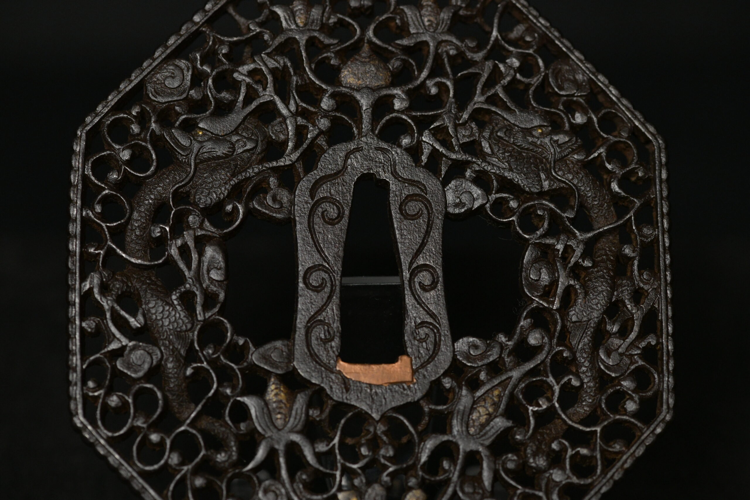 Octogonal iron nanban tsuba