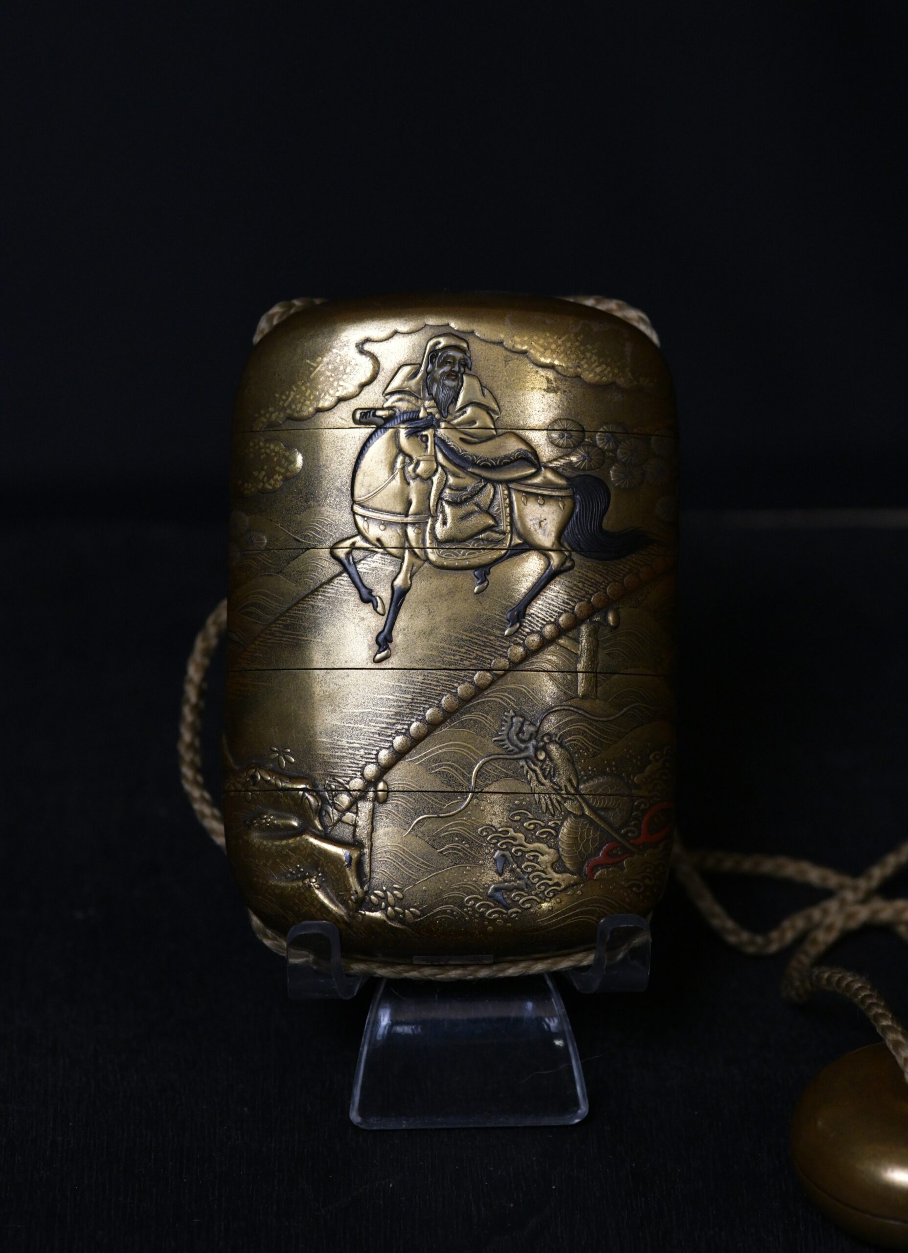 Inro Makie shibayama dragon