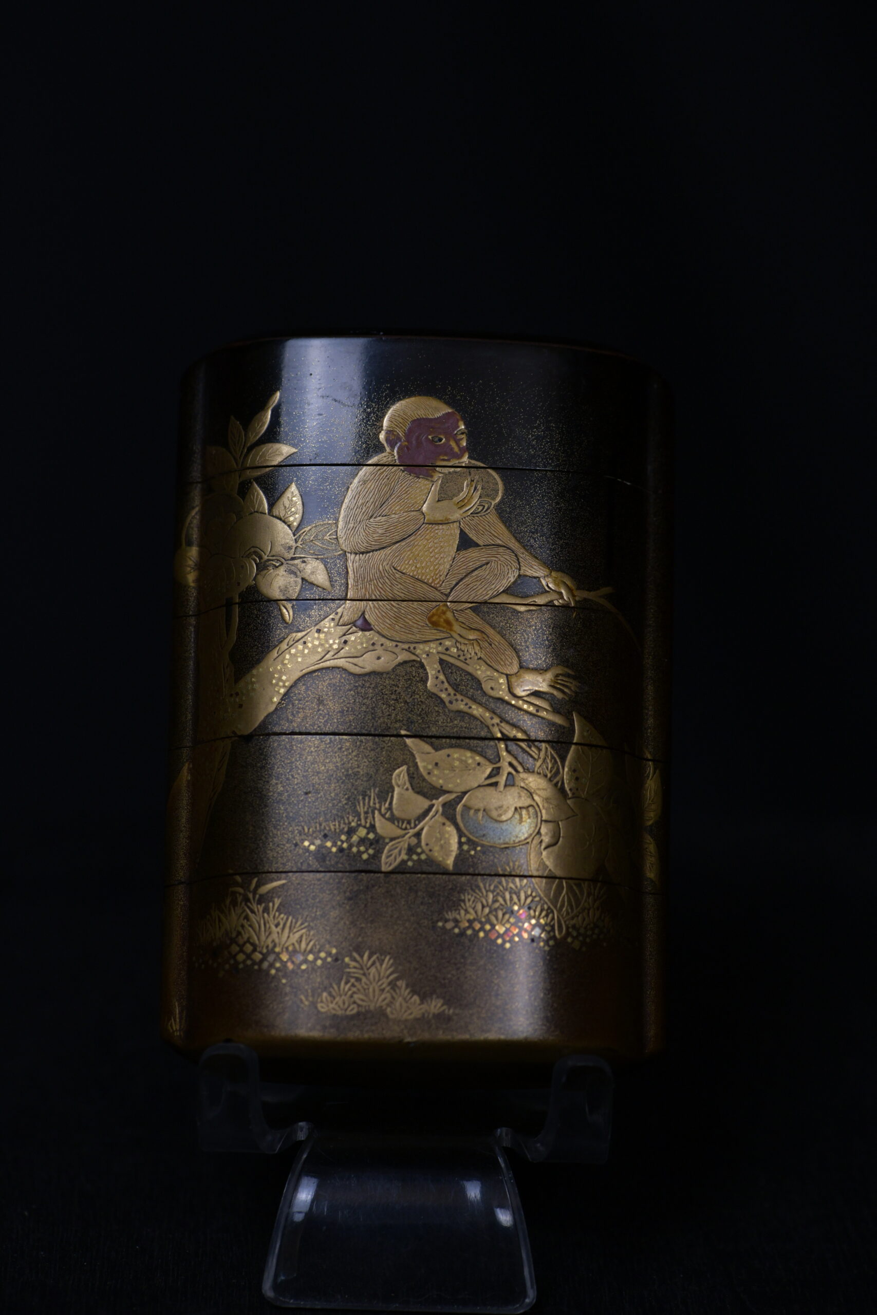 Inro makie Monkey and boar