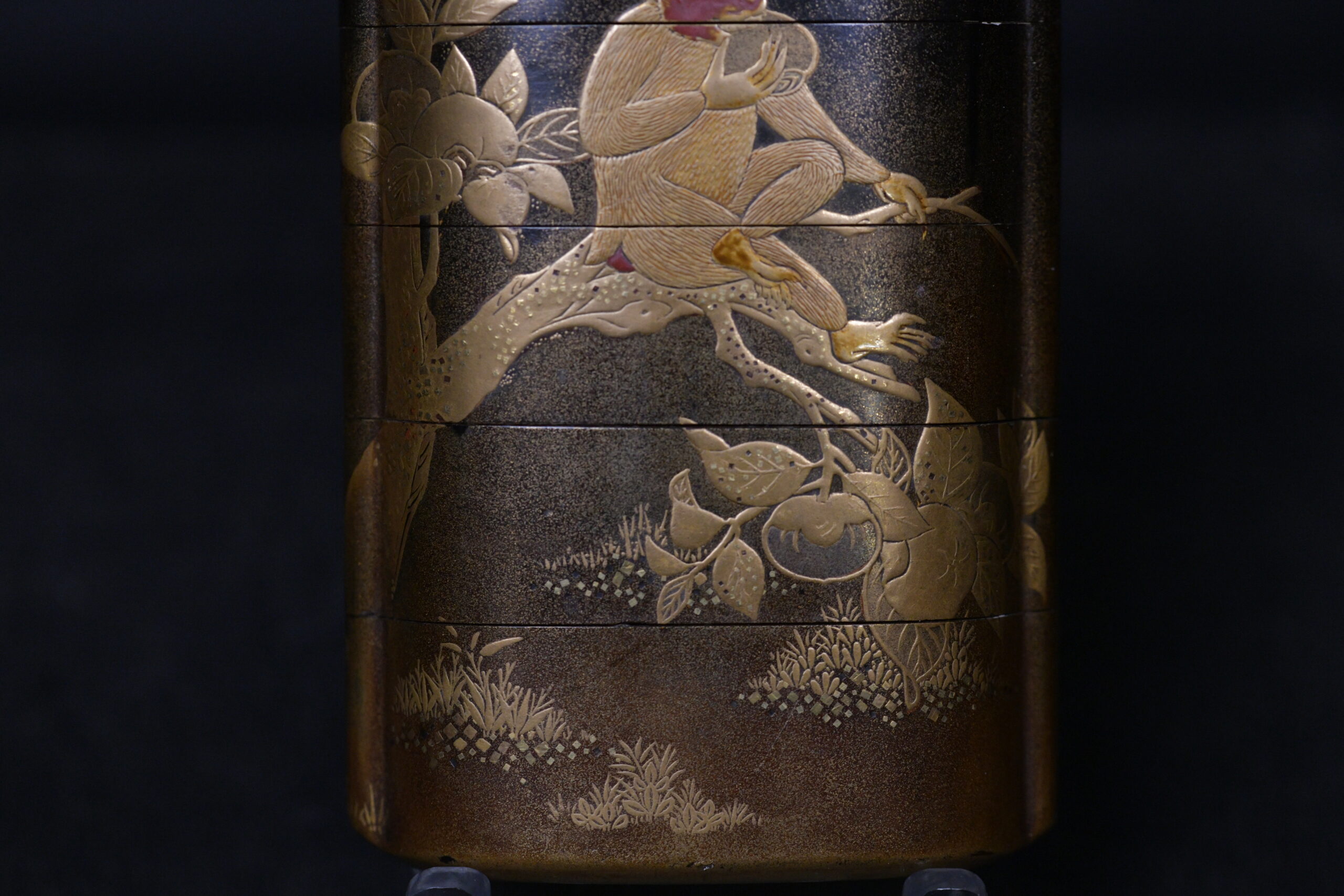 Inro makie Monkey and boar