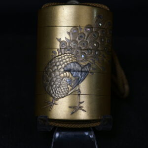 Inro Makie shibayama peacock
