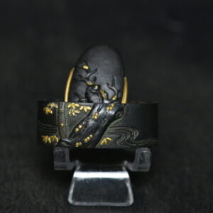 fuchi Kashira shakudo birds and three