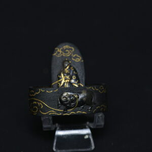 Fuchi kashira shakudo ox