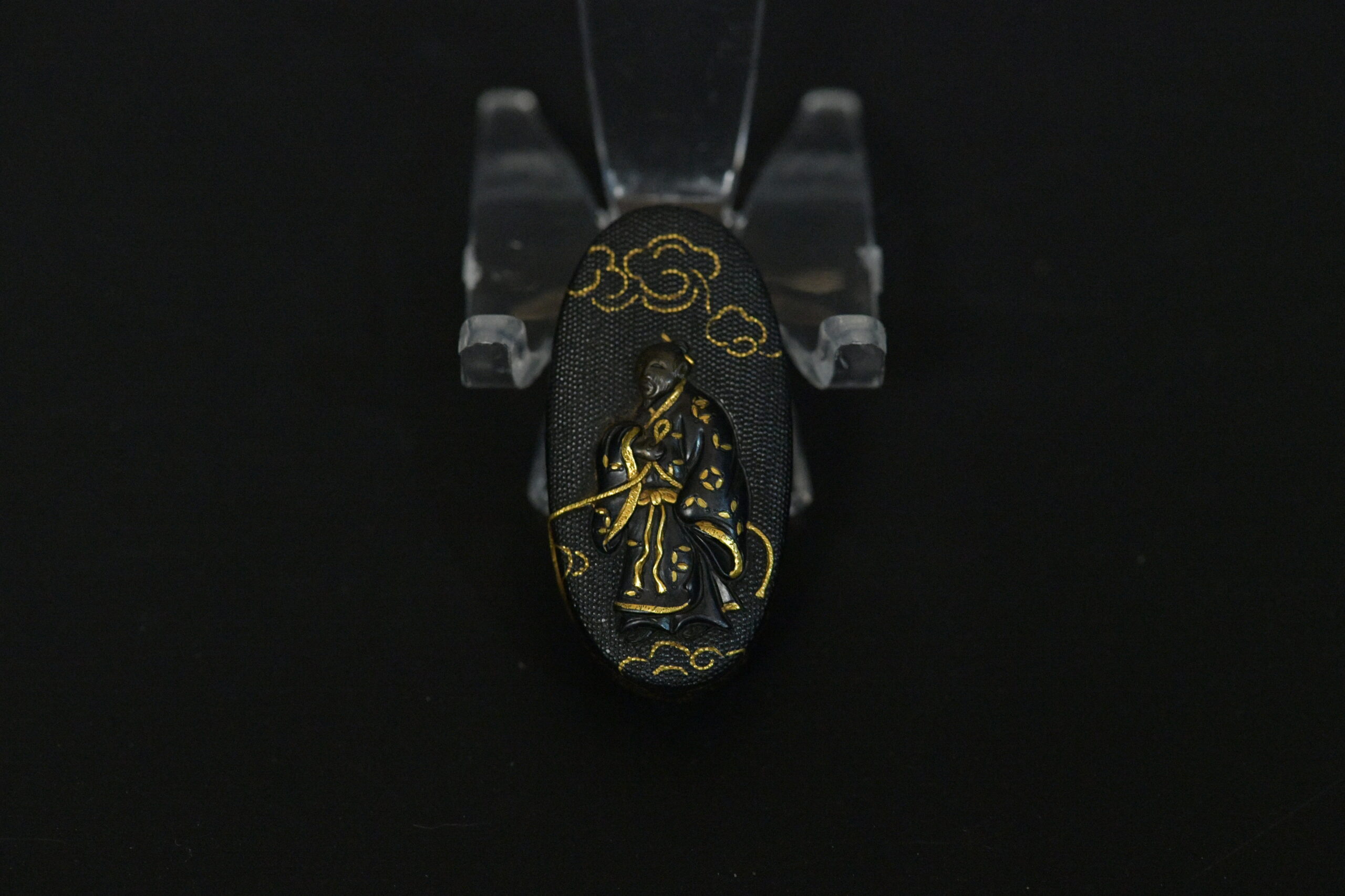 Fuchi kashira shakudo ox