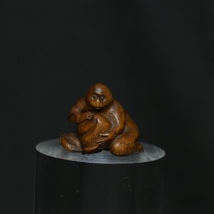 Netsuke Monkey peach wood