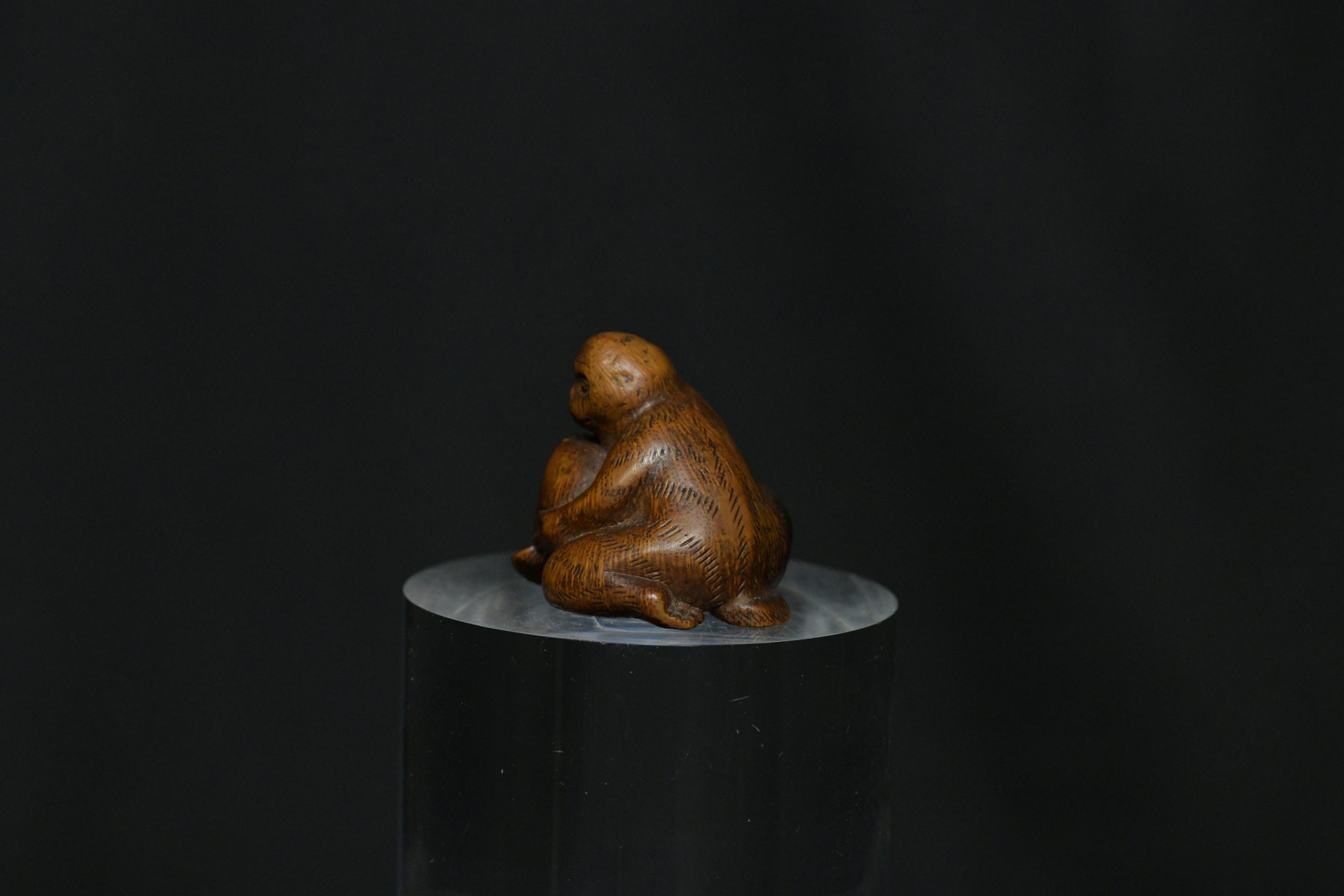 Netsuke Monkey peach wood