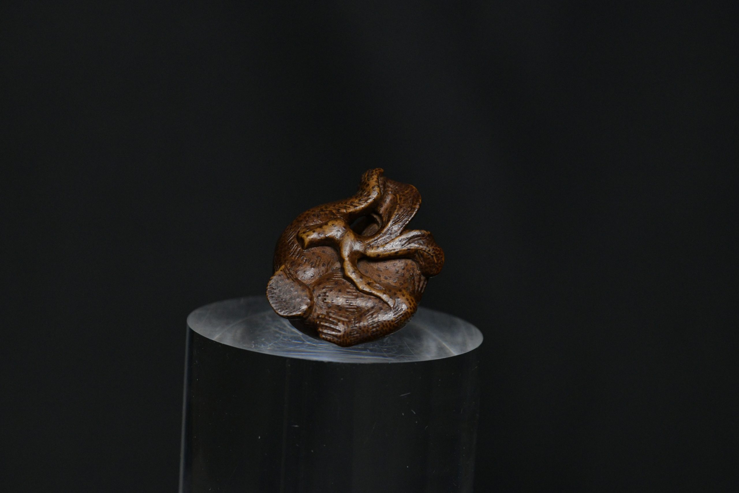 Netsuke Monkey peach wood