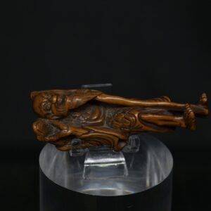 Netsuke sennin toad wood