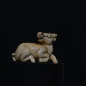 Netsuke reclining ox ivory