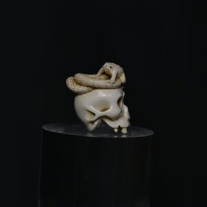Netsuke skull snake ivory