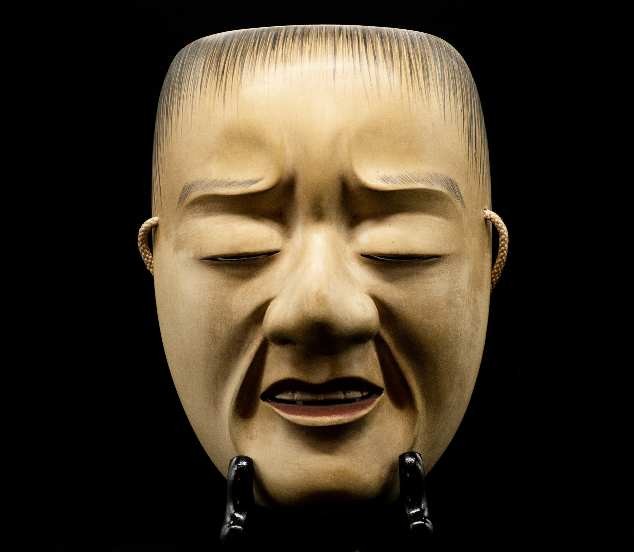 apanese signed Noh Mask depicting Yoroboshi (Blind Monk)