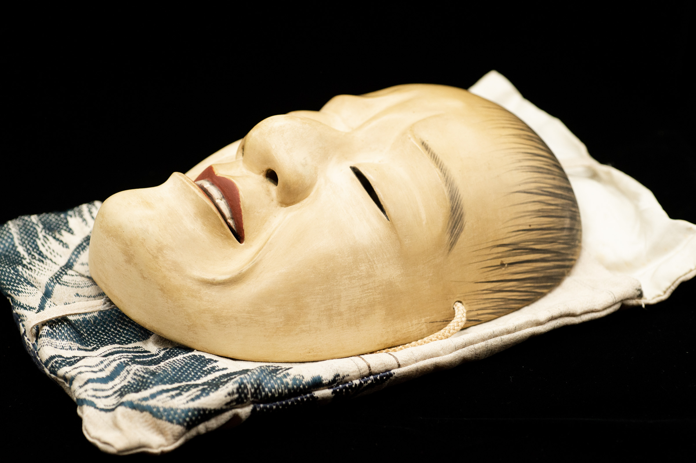 apanese signed Noh Mask depicting Yoroboshi (Blind Monk)