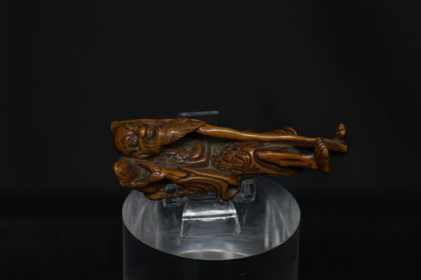 Netsuke sennin toad wood